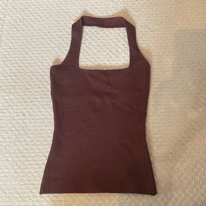 Zara knit halter tank brown size medium